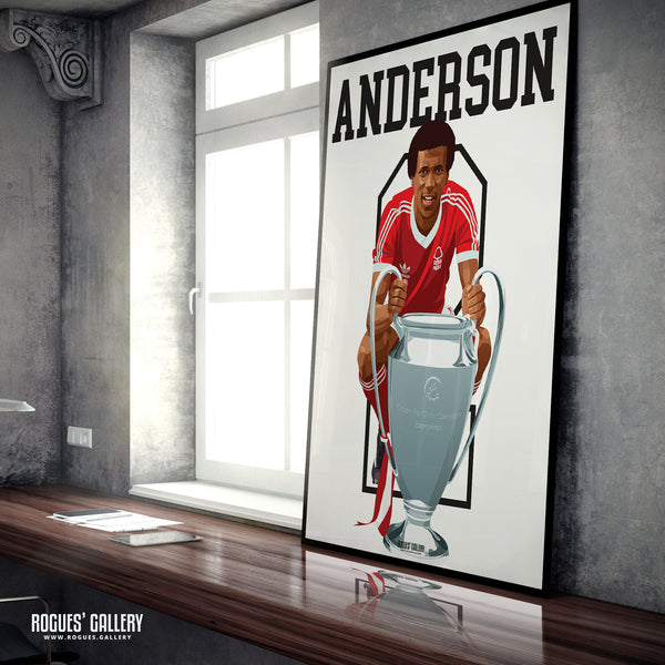 Viv Anderson - Nottingham Forest - A0, A1, A2 or A3 Greatest Ever Series Prints