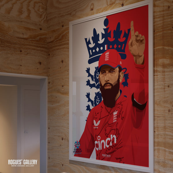 Moeen Ali - England T20 World Champions 2022 - A0, A1, A2 or A3 Prints