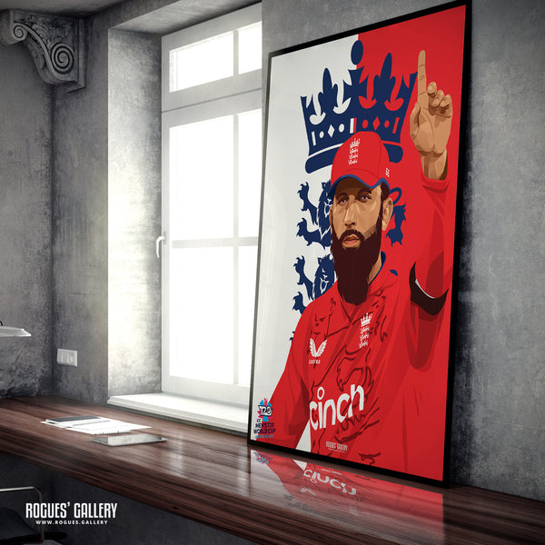 Moeen Ali - England T20 World Champions 2022 - A0, A1, A2 or A3 Prints
