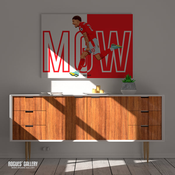 Morgan Gibbs-White: MGW - Nottingham Forest - A0, A1, A2 or A3 Red & White Prints