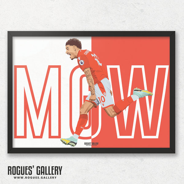 Morgan Gibbs-White: MGW - Nottingham Forest - A0, A1, A2 or A3 Red & White Prints