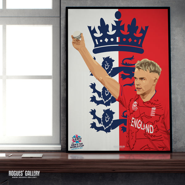 Sam Curran - England T20 World Champions 2022 - A0, A1, A2 or A3 Prints