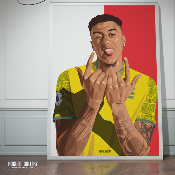 Jesse Lingard (Away) - Nottingham Forest - Signed A3 Red & White Prints
