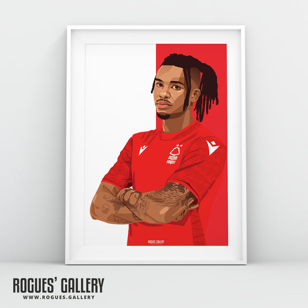 Omar Richards - Nottingham Forest - Signed A3 Red & White Prints