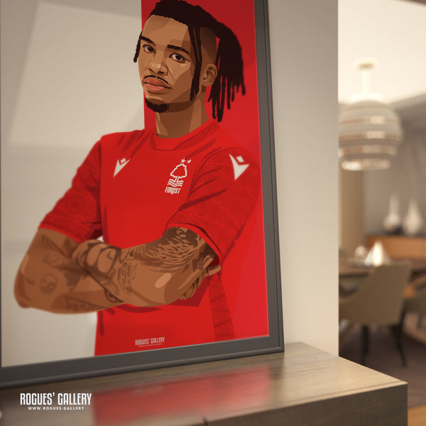 Omar Richards - Nottingham Forest - Signed A3 Red & White Prints