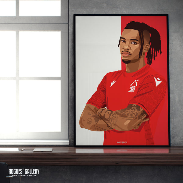 Omar Richards - Nottingham Forest - Signed A3 Red & White Prints