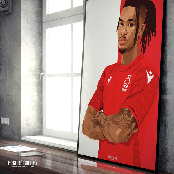 Omar Richards - Nottingham Forest - Signed A3 Red & White Prints