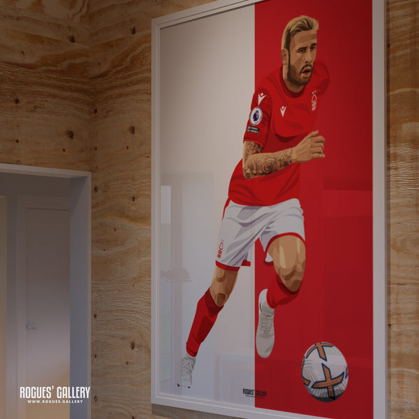 Steve Cook - Nottingham Forest - A0, A1, A2 or A3 Red & White Prints