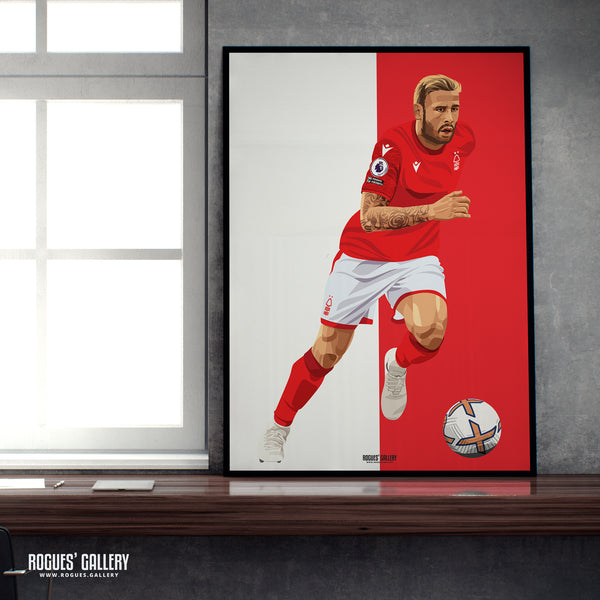 Steve Cook - Nottingham Forest - Signed A3 Red & White Prints