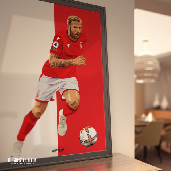 Steve Cook - Nottingham Forest - Signed A3 Red & White Prints