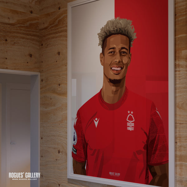Lyle Taylor - Nottingham Forest - Signed A3 Red & White Prints