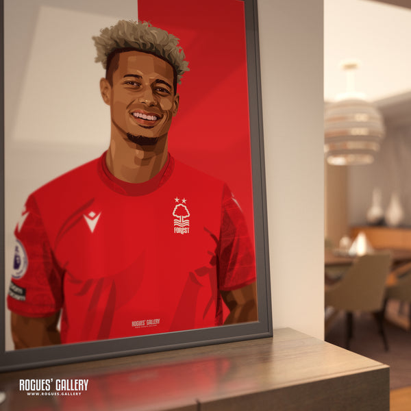 Lyle Taylor - Nottingham Forest - Signed A3 Red & White Prints