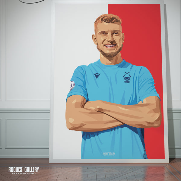 Adnan Kanuric - Nottingham Forest - A0, A1, A2 or A3 Red & White Prints