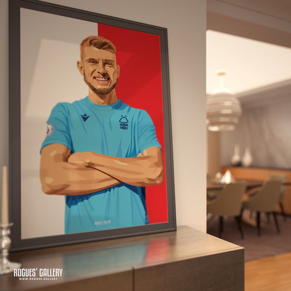 Adnan Kanuric - Nottingham Forest - A0, A1, A2 or A3 Red & White Prints