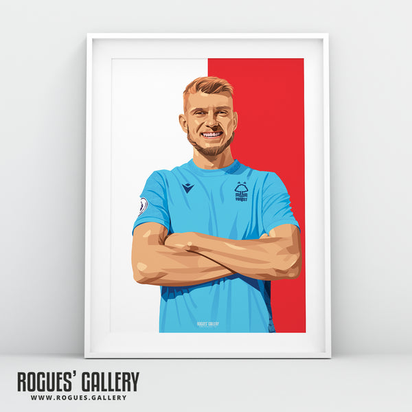 Adnan Kanuric - Nottingham Forest - Signed A3 Red & White Prints