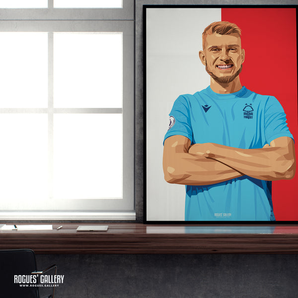 Adnan Kanuric - Nottingham Forest - Signed A3 Red & White Prints