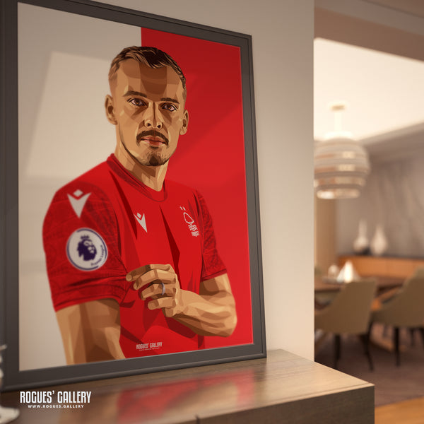 Harry Toffolo - Nottingham Forest - Signed A3 Red & White Prints