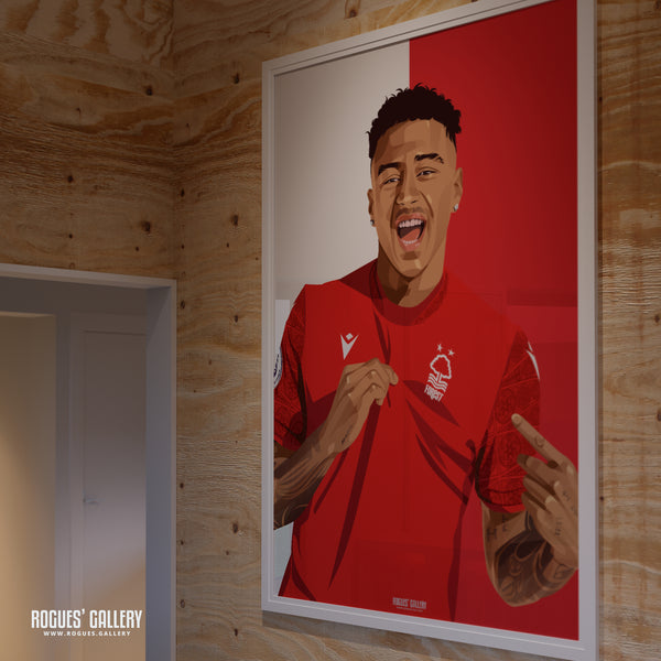 Jesse Lingard - Nottingham Forest - Signed A3 Red & White Prints