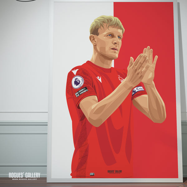 Joe Worrall - Nottingham Forest - Signed A3 Red & White Prints