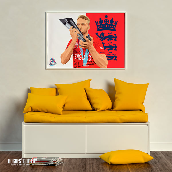 Jos Buttler lifting the trophy - England T20 World Champions 2022 - A0, A1, A2 or A3 Prints