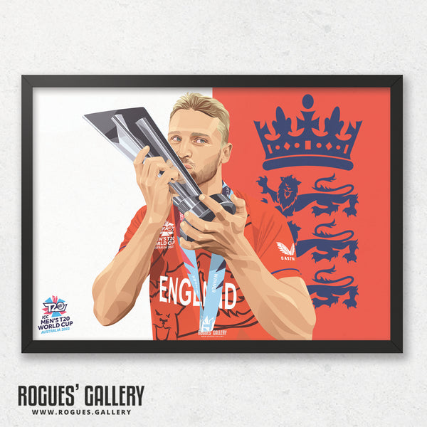 Jos Buttler lifting the trophy - England T20 World Champions 2022 - A0, A1, A2 or A3 Prints