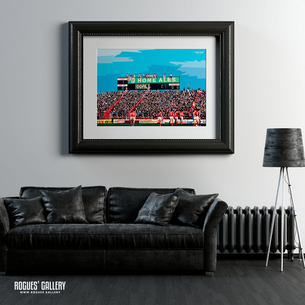 Packed To The Rafters - The Old Scoreboard & A Full House at The City Ground, home of Nottingham Forest - A0, A1, A2 or A3 Pop Art Prints