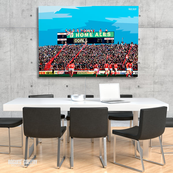 Packed To The Rafters - The Old Scoreboard & A Full House at The City Ground, home of Nottingham Forest - A0, A1, A2 or A3 Pop Art Prints