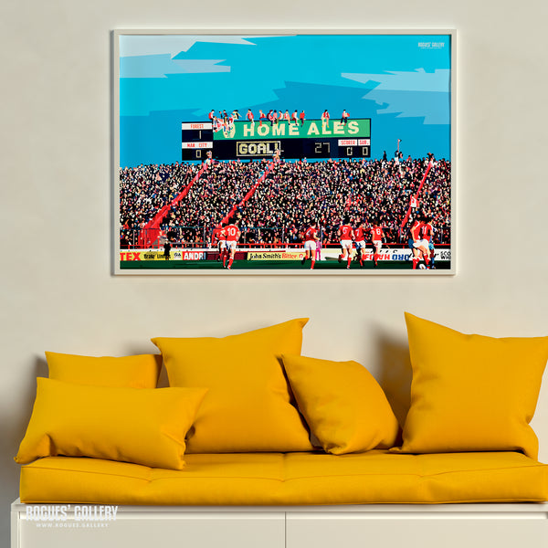 Packed To The Rafters - The Old Scoreboard & A Full House at The City Ground, home of Nottingham Forest - A0, A1, A2 or A3 Pop Art Prints