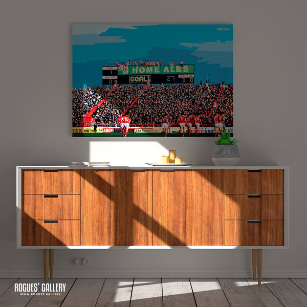 Packed To The Rafters - The Old Scoreboard & A Full House at The City Ground, home of Nottingham Forest - A0, A1, A2 or A3 Pop Art Prints