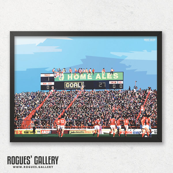 Packed To The Rafters - The Old Scoreboard & A Full House at The City Ground, home of Nottingham Forest - A0, A1, A2 or A3 Pop Art Prints