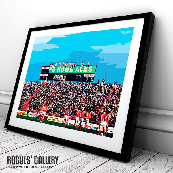Packed To The Rafters - The Old Scoreboard & A Full House at The City Ground, home of Nottingham Forest - A0, A1, A2 or A3 Pop Art Prints