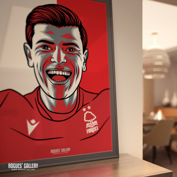 Giulian Biancone - Nottingham Forest - A0, A1, A2 or A3 #GetBehindTheLads Prints