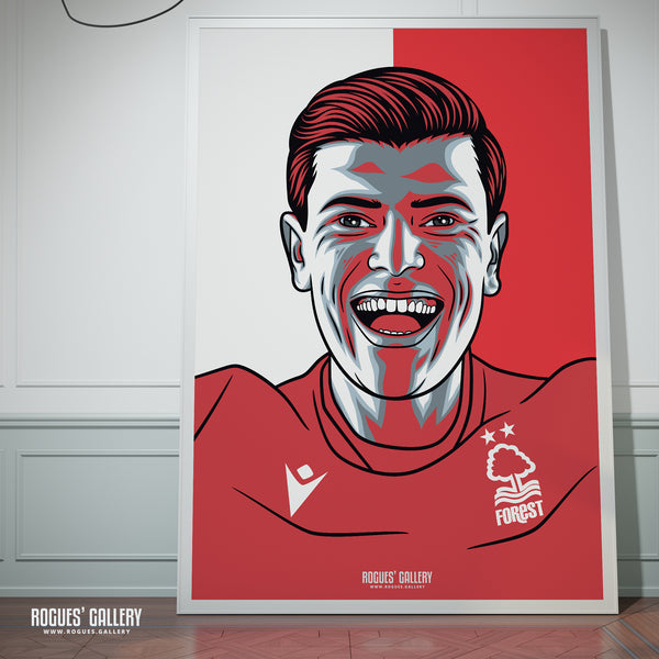 Giulian Biancone - Nottingham Forest - A0, A1, A2 or A3 #GetBehindTheLads Prints