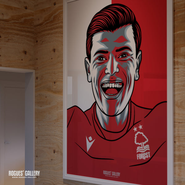 Giulian Biancone - Nottingham Forest - A0, A1, A2 or A3 #GetBehindTheLads Prints