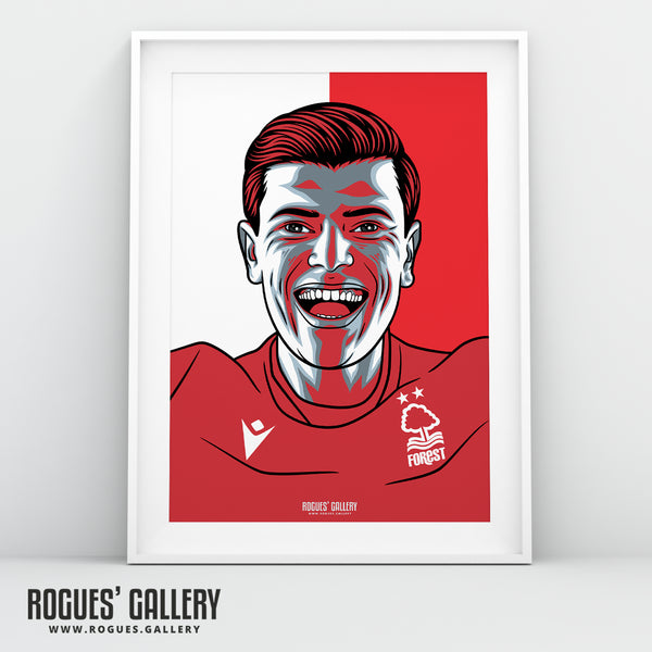 Giulian Biancone - Nottingham Forest - A0, A1, A2 or A3 #GetBehindTheLads Prints