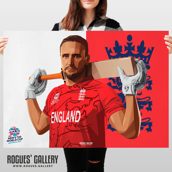 Liam Livingstone - England T20 World Champions 2022 - Signed A3 Prints