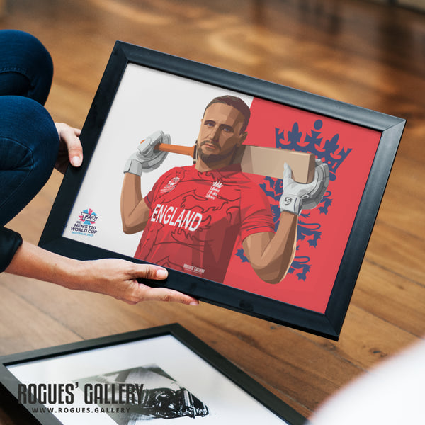 Liam Livingstone - England T20 World Champions 2022 - Signed A3 Prints