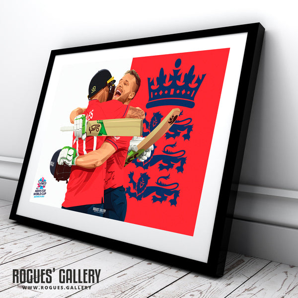 Jos Buttler & Alex Hales Celebrate - England T20 World Champions 2022 - A0, A1, A2 or A3 Prints