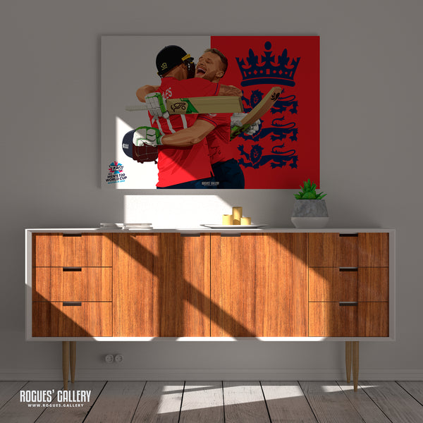 Jos Buttler & Alex Hales Celebrate - England T20 World Champions 2022 - A0, A1, A2 or A3 Prints