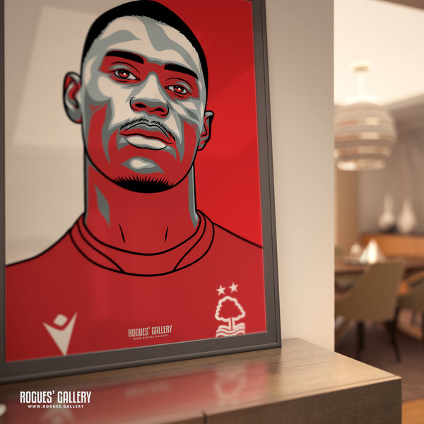Moussa Niakhate - Nottingham Forest - A0, A1, A2 or A3 Red & White Prints