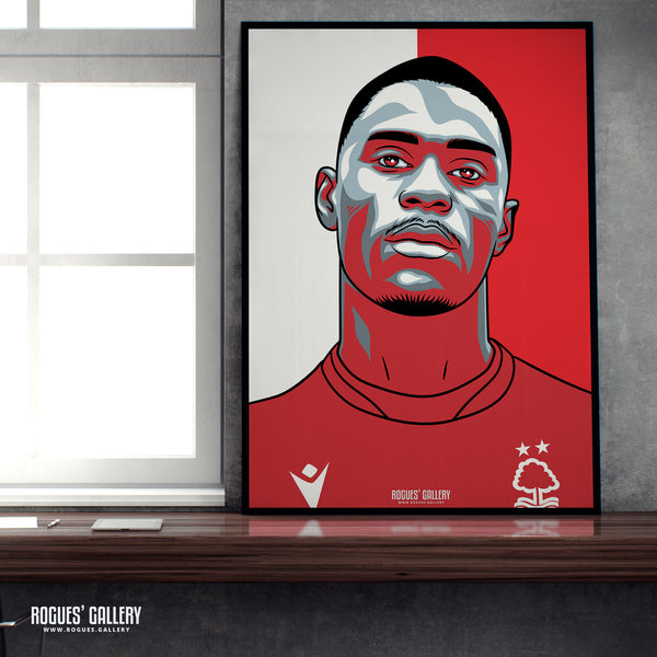 Moussa Niakhate - Nottingham Forest - A0, A1, A2 or A3 Red & White Prints