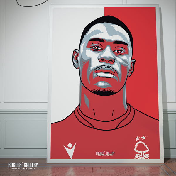 Moussa Niakhate - Nottingham Forest - A0, A1, A2 or A3 Red & White Prints