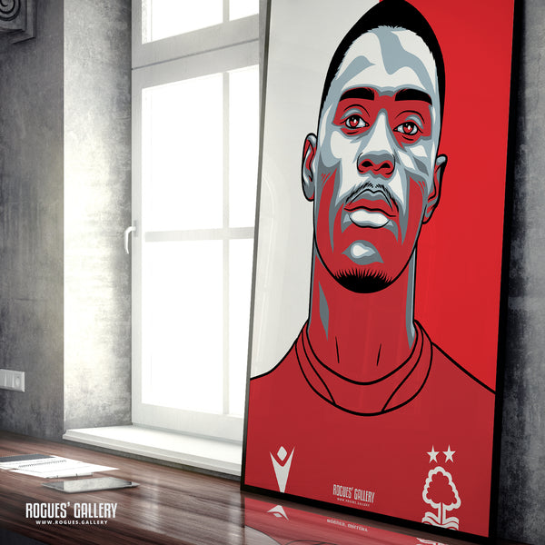 Moussa Niakhate - Nottingham Forest - A0, A1, A2 or A3 Red & White Prints