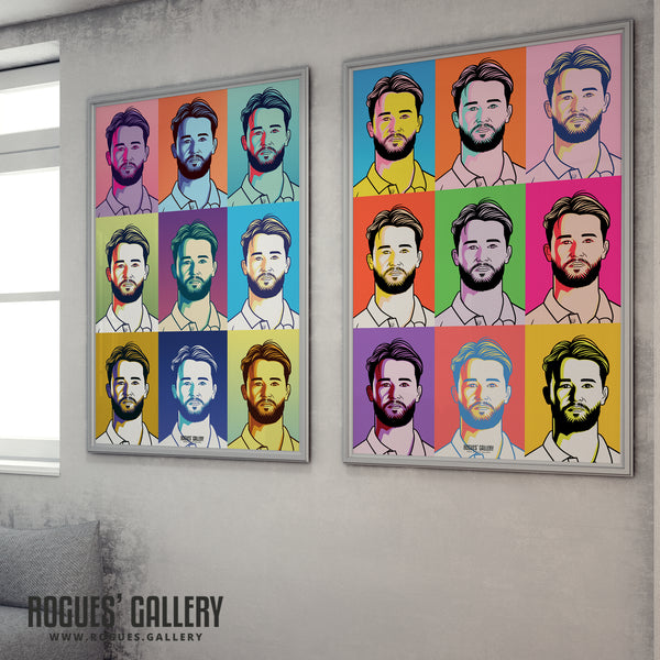 Ben Duckett - Notts CCC Outlaw & England Cricket Star - Signed A3 Pop Art Prints