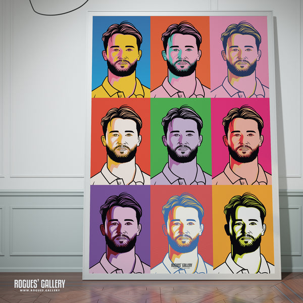 Ben Duckett - Notts CCC Outlaw & England Cricket Star - Signed A3 Pop Art Prints