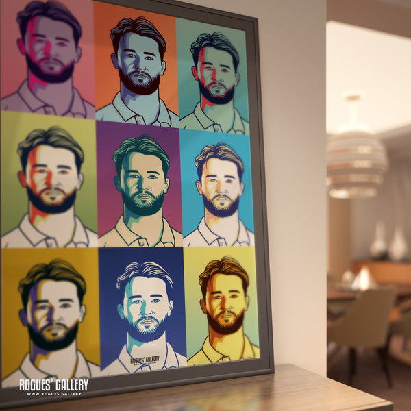 Ben Duckett - Notts CCC Outlaw & England Cricket Star - Signed A3 Pop Art Prints