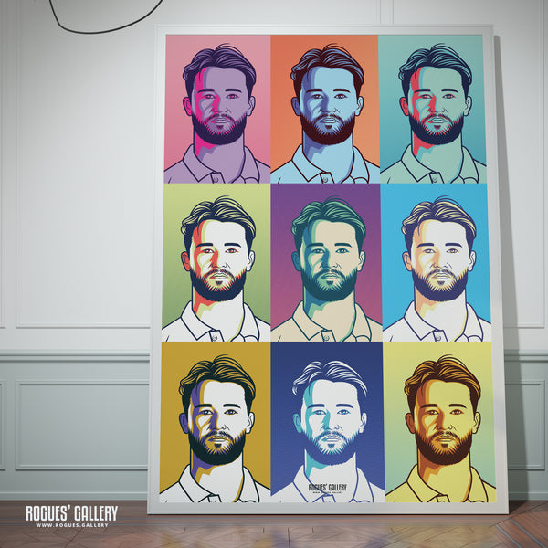 Ben Duckett - Notts CCC Outlaw & England Cricket Star - Signed A3 Pop Art Prints