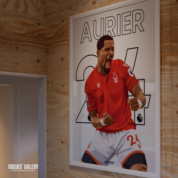Serge Aurier: Passion - Nottingham Forest - Signed A3 Premier League Name & Number Prints