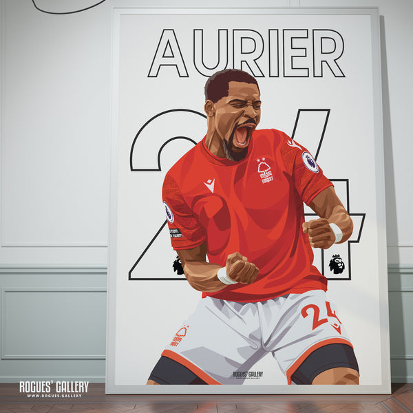 Serge Aurier: Passion - Nottingham Forest - Signed A3 Premier League Name & Number Prints
