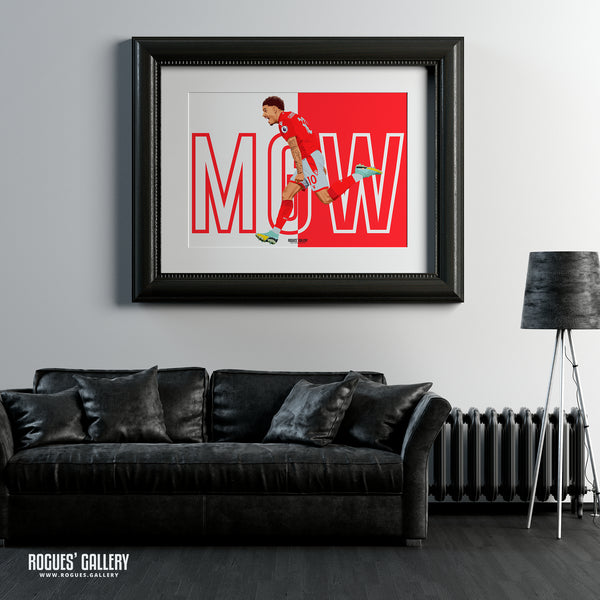 Morgan Gibbs-White: MGW - Nottingham Forest - Signed A3 Red & White Prints